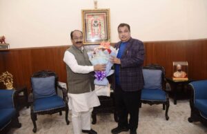 उप मुख्यमंत्री श्री अरुण साव की नई दिल्ली में केन्द्रीय सड़क परिवहन एवं राजमार्ग मंत्री श्री नितिन गडकरी से मुलाकात