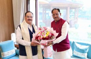 केंद्रीय स्वास्थ्य मंत्री जेपी नड्डा से मिले मुख्यमंत्री विष्णुदेव साय, स्वास्थ्य सेवाओं और किसानों के लिए खाद-बीज उपलब्धता पर हुई विस्तृत चर्चा