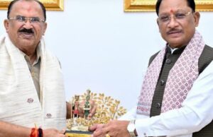 मुख्यमंत्री श्री विष्णु देव साय से राजस्थान विधानसभा अध्यक्ष श्री वासुदेव देवनानी ने की सौजन्य भेंट